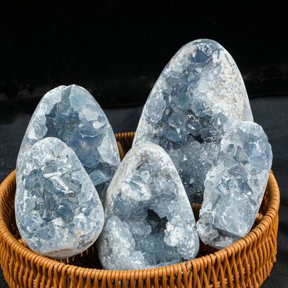 บลูคริสตัลจีโอดธรรมชาติ, ตัวอย่างแร่, พลอย, คริสตัล, เหมาะสำหรับตกแต่งบ้านหรือสำนักงาน