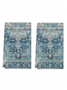 2 Pcs Multi-Color Moroccan Kitchen Towels Festival Bohemian Dish Towels Bathroom Hand Towels Pattern Tea Towels Kitchen & Bathroom Decor Hand Towels - Blue - View 6