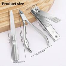 3pcs Stainless Steel Manicure Tool Set, Nail Clipper And Nail Care Tools For Easy Nail Grooming - Multicolor - View 7