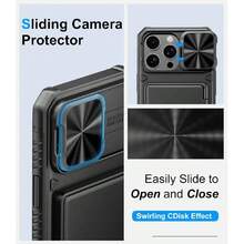 16 Pro Max Case, Built-In Card Holder (4-5 Cards), Sliding Lens Cover, Military Grade Drop Protection, Heavy Duty Protective Case For IPhone 16 Pro, 37517514 - White - View 6