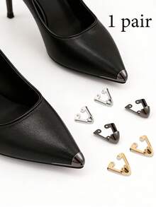 2 miếng bảo vệ mũi giày bằng kim loại, phụ kiện trang trí sửa chữa giày cao gót nữ thanh lịch, mũi nhọn, bền lâu và thời trang, phù hợp với giày cao gót, bốt và giày bít mũi, dùng để bảo vệ và sửa chữa giày, có 3 màu để lựa chọn. - Nhiều màu - Xem 1