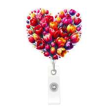 1个亚克力花朵心形可伸缩徽章夹，优雅的情人节礼物，适合医生、护士、上班族、情侣、派对等场合。 - 彩色 - 查看 9