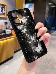 1 carcasă de telefon rezistentă la șocuri cu imprimeu UV Starry Butterfly pentru modele Android /Galaxy/Infinix/Redmi/OPPO/VIVO/Realme - Negru - Vizualizare 4