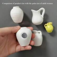 Imán de nevera con jarrón cerámico compacto, jarrón decorativo de porcelana blanca, regalo perfecto para la decoración del hogar y la habitación, recuerdo ideal para amigos y familiares, decoración de nevera - Blanco - Ver 2