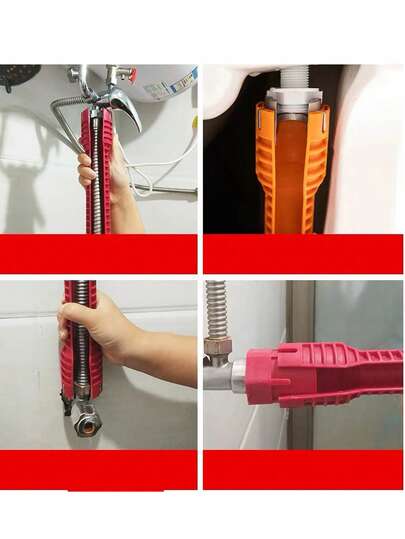 8合1家用维修工具套装，手动维护工具，适用于水槽、浴室、管道安装、水龙头、洗脸盆、角阀维修，男女皆宜