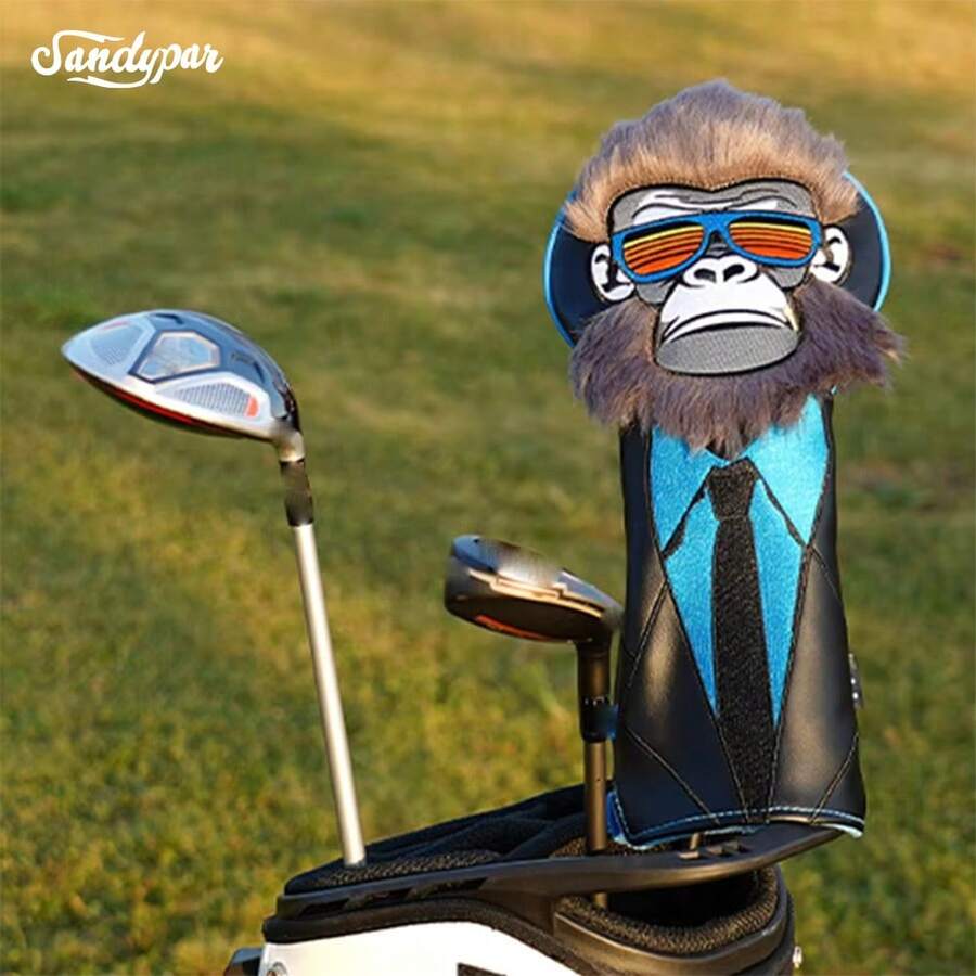 New Gorilla Pattern Golf Club Head Cover, Made Of Premium Leather To Protect Golf Club Head - Multicolor - View 1