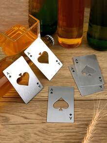 1个加厚铲形心形不锈钢开瓶器，便携可放入钱包/口袋 - 彩色 - 查看 8