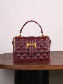 High-End Quilted Embroidery Thread Women's Handbag, Niche Design 2026 New Stylish Chain Small Square Bag, Exquisite Chic Commuter Versatile Shoulder Crossbody Bag - Multicolor - View 15