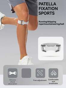 1pc Lightweight Adjustable Knee Strap For Running, Basketball, Fitness, Dual-Directional Knee Support - Multicolor - View 5