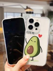 2pcs Avocado Painted Transparent Creative Shockproof Phone Case Compatible With IPhone/ Galaxy//Redmi - Multicolor - View 3