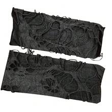 Mrotrida Women's Punk Fingerless Glove Cosplay Ripped Gloves For Halloween Costume Party 1Pair,FFBlackssshortStyle - FBlacksshortStyle - 查看 5