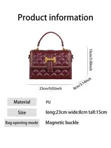 High-End Quilted Embroidery Thread Women's Handbag, Niche Design 2026 New Stylish Chain Small Square Bag, Exquisite Chic Commuter Versatile Shoulder Crossbody Bag - Multicolor - View 4