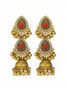 1 Pair Fashionable Bohemian Style Water Drop Jingle Bell Earrings, Suitable For Women's Daily Wear - WEH6341 Water Drop - View 5