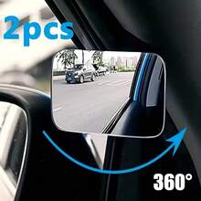 2pcs/Set Car Rearview Blind Spot Mirrors - Wide Angle Glass For Reversing And Seat Underside Observation, Anti-Glare And Waterproof, Suitable For Parking And Lane Change Safety - A - View 3