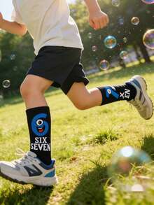 [Washable Gift] Retro 67 Digit Funny Socks - Black, Printed With "67" And Numeric Character Design, Breathable Mid-Calf Casual Funny Socks, Suitable For Themed Outfits, Machine Washable, Cartoon Lover Gift - Multicolor - View 11