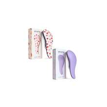 Glide Thru Detangling Hair Brush For Adults And  - Detangler Hairbrush For Curly Or Straight, Wet Or Dry Hair - Gentle On Tangles Comb - Purple And Pink Hearts (Pack Of 2) - Hồng - Xem 1