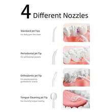 1 套旋转式电动牙刷，配有 4 个软毛刷头，含 2 节 AAA 电池；1 支智能清洁电池供电电动牙刷；1 套手持式电动冲牙器，配有 4 个喷嘴，IPX7 防水，耐用，便携式 USB 充电，用于牙齿清洁；电动牙刷和冲牙器套装，适用于家庭口腔护理。 - 黑與白 - 查看 4