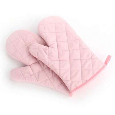 Heat-Resistant Microwave Oven Gloves, Padded, Non-Slip, Solid Color