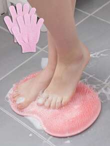 Foot Scrubber, Anti-Slip Bath Mat, Foot Scrub Mat, Shower Scrub Exfoliating Mat, Bathtub Foot Massage Scrub Pad, Silicone Foot Massager And Exfoliating Mat, Suitable For Bathing, Back Massage And Foot Massage, Home Bathroom Decor