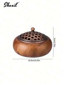 shoxil 1 pièce Brûle-encens en bois de noyer, diffuseur d'aromathérapie d'intérieur avec encens de santal, décoration de cérémonie du thé, décoration pour la maison, le salon, le bureau, la chambre, cadeau pour le Ramadan - Encensoir - Voir 12