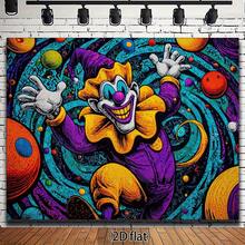 2D Flat, 1pc Clown Party Backdrop With Jester & Balloon Animal Characters - Vibrant Purple, Yellow, Blue, Green, Orange, Pink, Black, Golden, White, Red, Brown - No Electricity Needed, Lightweight For Birthday, Carnival, Circus, Photo Shoot Decorations - Easy Setup Indoor/Outdoor Decoration - 2D Flat Banner With Colorful Clown Swirl & Abstract Patterns For Various Occasions Including First Communion, Tailgate Parties, 2D Flat - màu đen - Xem 2