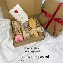 1 Set Gift Box, Elegant Women's Gift Set Includes Greeting Card, Candle, Preserved Flower, Comb And Hair Tie, Suitable For Valentine's Day, Birthday, Wedding, Party, Birthday Gift, Gift For Her, Daily Gift And Surprise For Friends - Multicolor - View 11