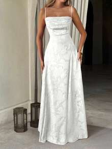 Unadoll Women's Spring Lace-Up Backless Lace Dress, Sexy And Elegant, Suitable For Vacation, Date, Back To School, New Year, Valentine's Day, Party, Wedding And Beach Wear White Summer - White - View 6