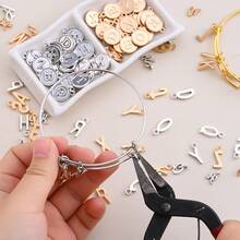 78pcs/Set Silver & Gold Tone Alphabet ABC Pendant, 3 Styles Mixed Uppercase A-Z Pendant, DIY Jewelry Accessories For Bracelet & Necklace Making - Letter - View 4