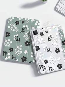 1pc Cute Cartoon Daisy Dual-Sided Acrylic Transparent Crystal Back Cover, Shock-Resistant , Compatible With Ipad 7th, 8th And 10th Generation (10.2 Inch). It Has A Built-In Pen Slot And Supports Sleep/Wake Function. An Ideal Gift For Halloween And New Year. - Multicolor - View 2