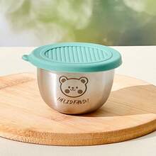 Bộ 6 cốc đựng nước sốt hình gấu dễ thương bằng thép không gỉ, dung tích 50ml, có nắp silicon, tiện dụng đựng gia vị kín, tương cà, mù tạt, dùng được nhiều lần, phù hợp cho học sinh và người lớn ở nhà, trường học, ký túc xá, văn phòng, cắm trại ngoài trời, dã ngoại, du lịch. - Nhiều màu - Xem 18