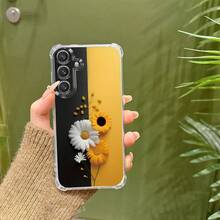 Funda de teléfono transparente de cuatro esquinas con diseño de flores vibrantes, adecuada para Samsung Galaxy A02 A03S A04 A05 A06 A10 A11 A12 A13 A14 A15 A16 A20 A21S A22 A23 A24 A25 A31 A32 A33 A34 A35 A42 A50 A51 A52 A53 A54 A55 A70 A72 A73 S20 S21 S22 S23 S24 Plus Ultra FE, funda cosmética transparente a prueba de golpes de cuatro esquinas, cubierta protectora para herramientas pequeñas, patrón vibrante, funda protectora de moda, resistente a los arañazos, esquinas reforzadas, cubierta protectora transparente, usuarios de smartphones, entusiastas de la moda - Multicolor - Ver 8