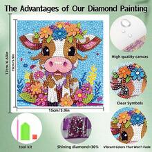 一套卡通动物钻石画套装，闪亮钻石马赛克艺术套装，DIY房间装饰钻石画，儿童节日手工材料，包含画布、钻石包、工具，适合家居墙面和桌面装饰，儿童节日礼物和朋友节日礼物 - 彩色 - 查看 8