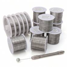beadia 1Roll Stainless Steel Wire Handmade Beading Wire, Size 0.2/0.3/0.4/0.5/0.6mm For DIY Jewelry Making Wire, Bailing Wire, Snare Wire Trapping For Craft And Jewelry Making Supplies - 銀色 - 查看 2