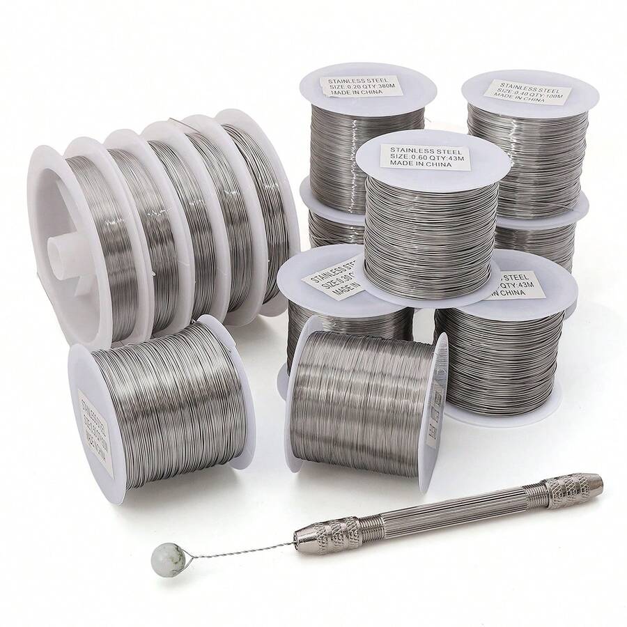 beadia 1Roll Stainless Steel Wire Handmade Beading Wire, Size 0.2/0.3/0.4/0.5/0.6mm For DIY Jewelry Making Wire, Bailing Wire, Snare Wire Trapping For Craft And Jewelry Making Supplies - Bạc - Xem 1