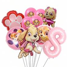这款粉色汪汪队立大功乳胶气球套装包含金属箔数字气球、生日派对装饰气球和趣味气球，适合 1 至 9 岁儿童，是成人生日或墙面装饰气球套装的绝佳礼物。 - 彩色 - 查看 12