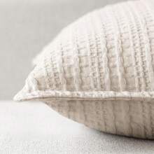 1 pieza (sin relleno de almohada) Funda de cojín con textura de gofre reversible, funda de cojín de estilo europeo moderno y elegante, adecuada para el hogar, el sofá, la cama, la decoración de la sala de estar, para todas las estaciones