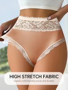 5-Pack Women's Elegant Lace High-Waist Briefs – Luxe Shiny Fabric, Elastic Comfort, Breathable Soft Design, Feminine Stretchy Fit For Date Nights, Parties & Daily Wear - Nhiều màu - Xem 3