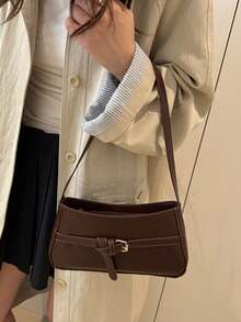 Dedoo New Fashion Waist Belt Decor Handbag, Suitable For Parties, Outings, Vacations, Shopping And Daily Use, Can Store Coins, Phones, Also Suitable As A Work Bag For White-Collar, College Students And Office Workers, Elegant Ladies Bag - Coffee - View 5