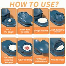 1pc 2-In-1 Dumpling Skin Maker, Creative Dumpling Machine, Manual Dumpling Maker, Suitable For Kitchen, Holiday Parties, Dumpling Skin & Dumpling Mold, Dough Pressing Machine, Kitchen Gadgets - Multicolor - View 6