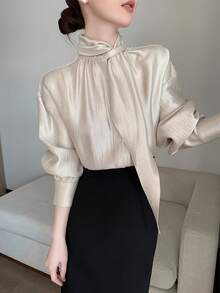 Women Blouses - Champagne - View 1