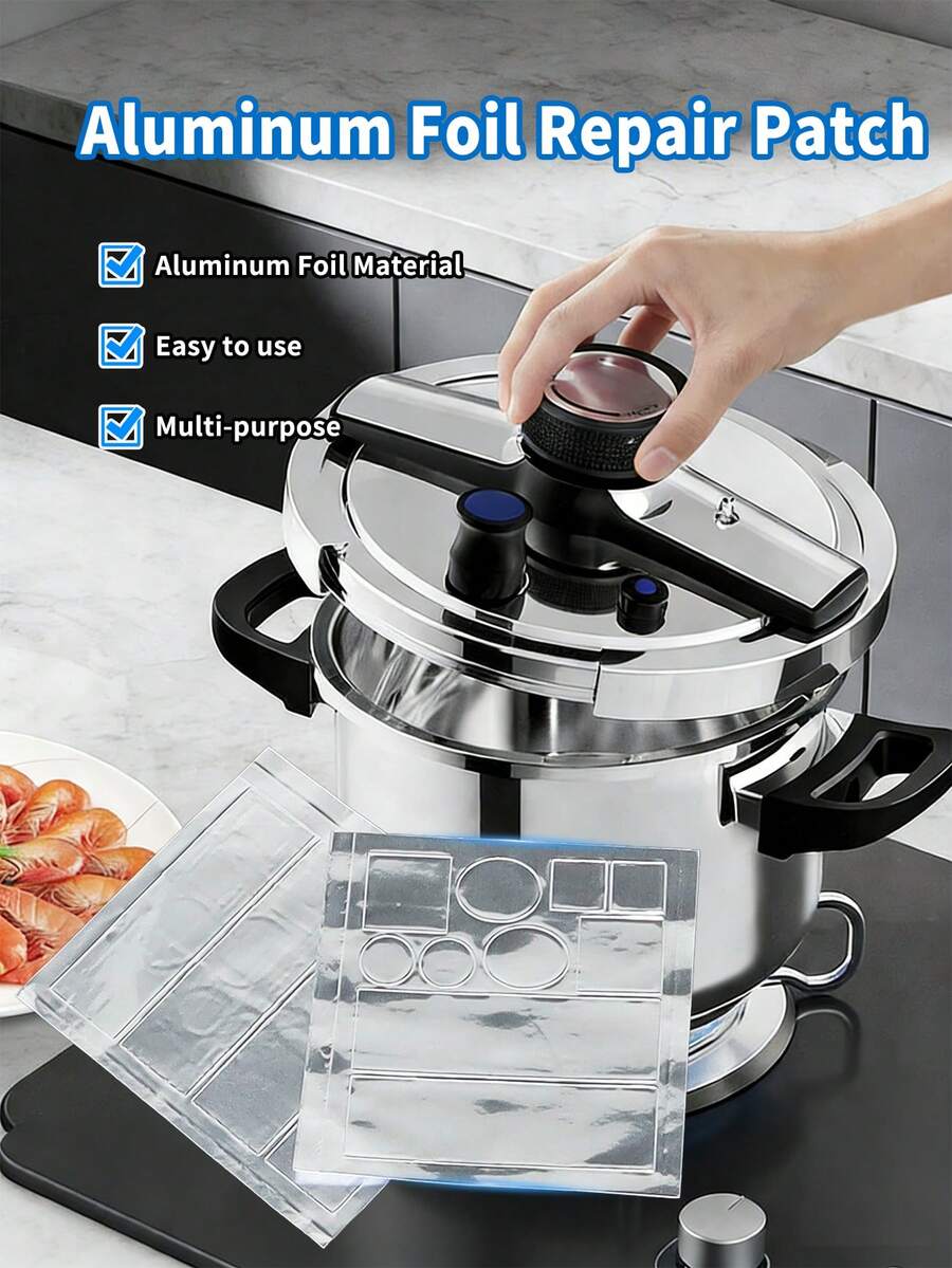 5 Pcs. Cookware Repair Patch Aluminum Foil Repair Patch Waterproof & Flame-Retardant Pure Aluminum Foil Suitable For Repairing Cracks In Frying Pans, Stainless Steel Cookware And Aluminum Pots