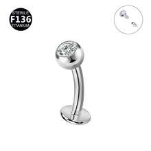1pc F136 Titanium Alloy 2-Prong Internally Threaded Navel Piercing, 1.6/1.2mm Gauge, 10-14mm Length, 5A Zirconia Curved Bar Belly Button Ring, Unique Piercing