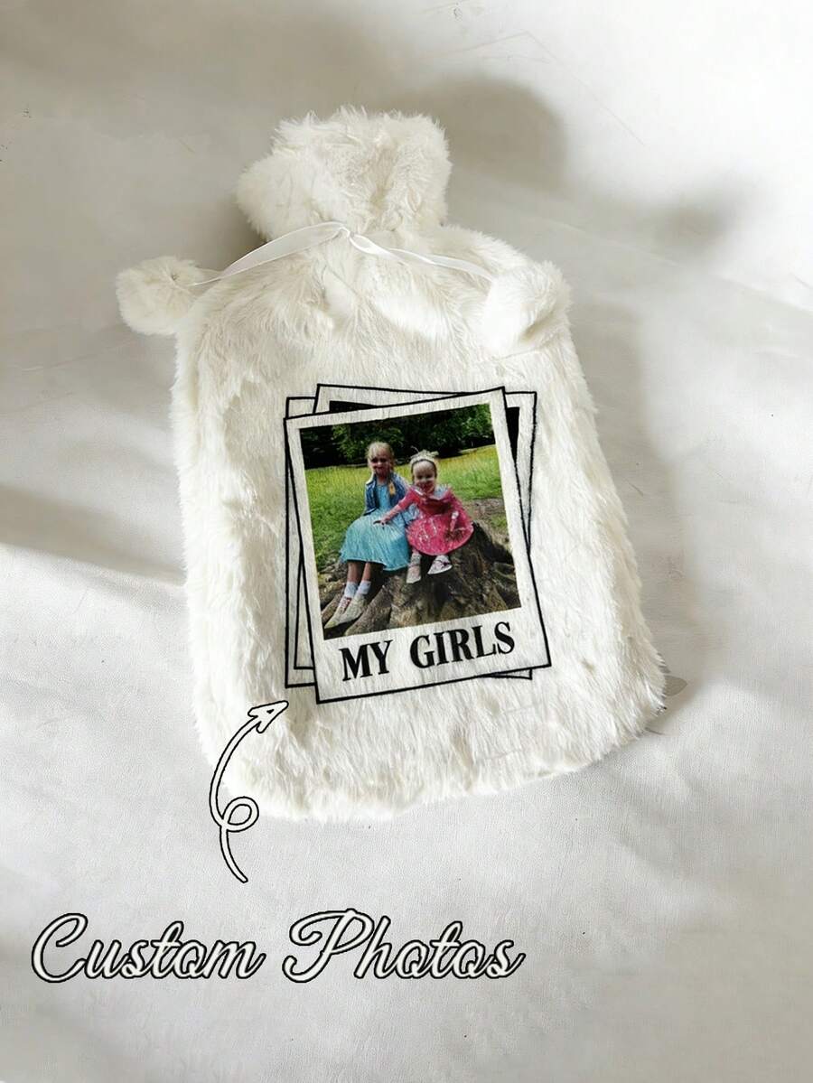 Customized Hot Water Bottle, Personalized Hot Water Bottle | Photo Design | Editable Text, Gift For Boyfriend, Husband, Father, Practical Home Gift