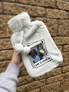 Customized Hot Water Bottle, Personalized Hot Water Bottle | Photo Design | Editable Text, Gift For Boyfriend, Husband, Father, Practical Home Gift