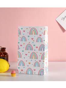 5个彩虹牛皮纸礼品袋，带底，适用于礼品、派对、节日，附赠5张贴纸 - 彩色 - 查看 6