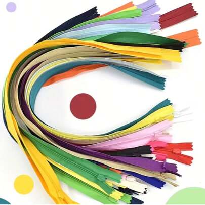 20pcs Mixed Color #3 Nylon Zippers, 7.87 Inch Closed Length, Suitable For DIY Handcraft Zippers, Can Be Used For Bags, Garments And Sewing Projects