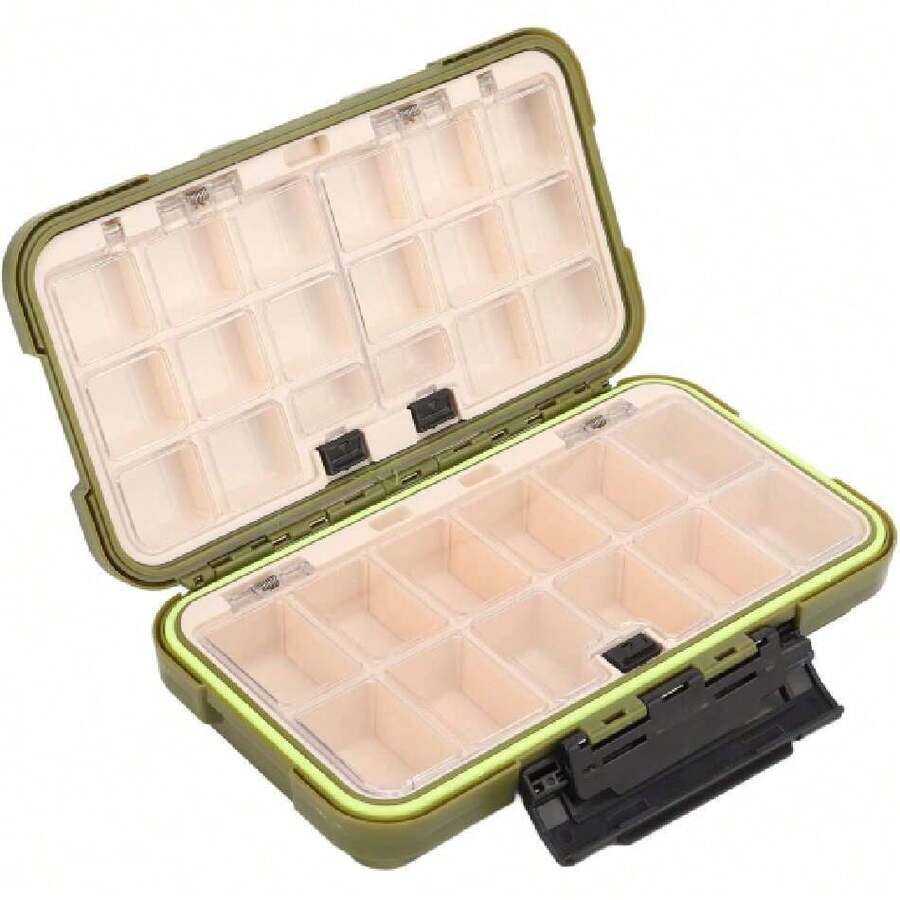 Caja de Pesca, Cajas de Aparejos de Pesca, Cerradura Lateral Tipo Palanca de Engrosamiento Impermeable para Exteriores ([Tamaño grande] 20 * 12 * 5 cm),37491743 - D - Ver 1