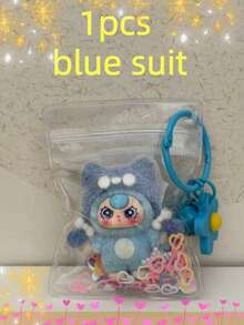 1pc Latest White Rabbit Plush Doll Series PVC Pendant, Exquisite Floral Keychain And Transparent Protective Bag With Glitter Heart Design, Ideal As School Back-To-School And Graduation Gift Exchange, Limited Edition New Year Gift - Multicolor - View 12