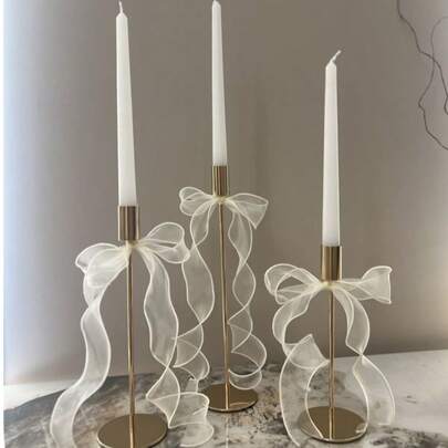 5/10pcs/Pack Beige Organza Ribbon Bow Knot Decor, Vintage Aesthetic Home Decor, Birthday Party Holiday Bow Tie Decor, Valentine's Day Decor, Candle Decor, Room Decor, Floral Gift Wrapping Ribbon Bow, Cake Decor, Sewing Craft Bow, Party Decor Bow, DIY Hairclip Decor, Fresh Flower Wrapping Satin Bow, Ramadan Table Decor, Easter Decor, Wedding Decor