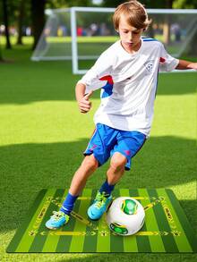 1片60*90厘米/23*35.4英寸1800克硅藻土足球训练垫，足球运球练习垫，带6个点和9条线，适合成人和儿童，防滑橡胶底，可水洗，室内足球训练工具，耐磨加厚，多种尺寸可选，提升球感，专业俱乐部训练，中小学生辅助器材，防滑可折叠地毯垫，创意地垫 - 彩色 - 查看 3